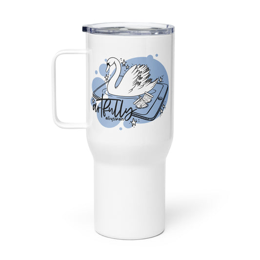 Artfully Aliyswan Bubble Swan Travel Mug