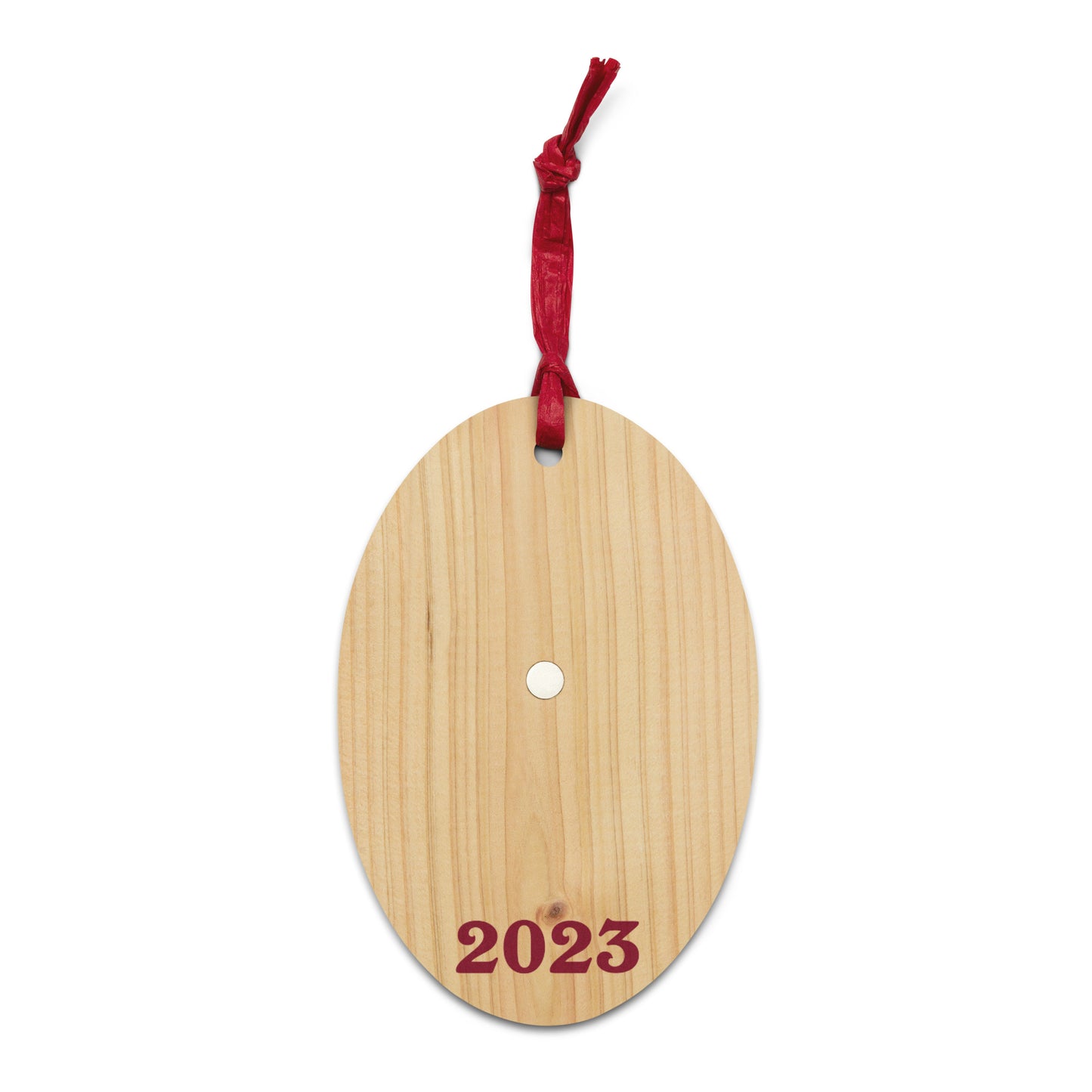 Poinsettia 2023 Wooden Ornament