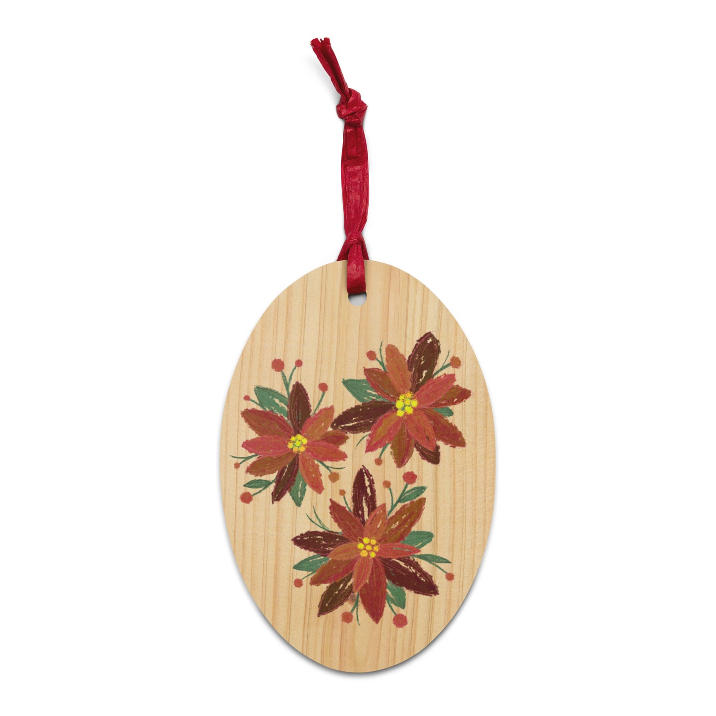 Poinsettia 2023 Wooden Ornament