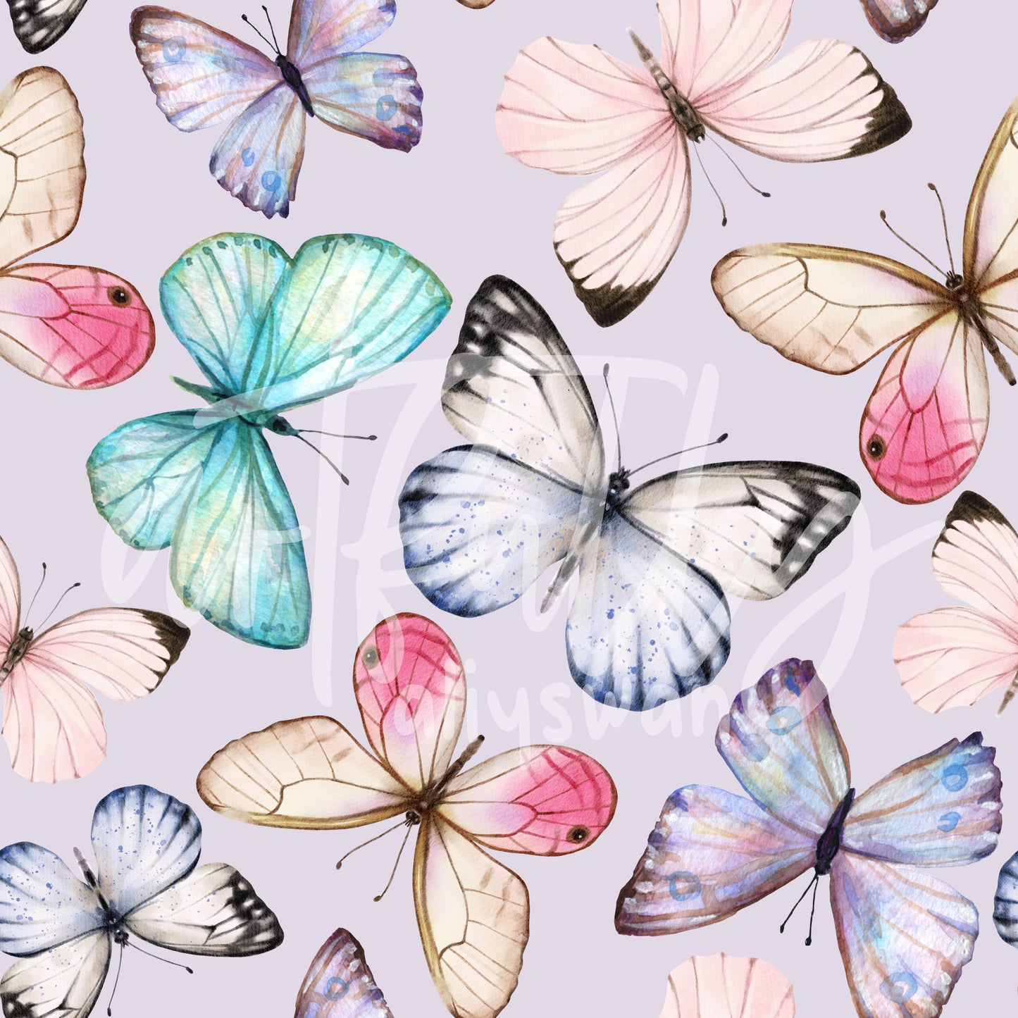 Butterflies Seamless File - Purple Peony