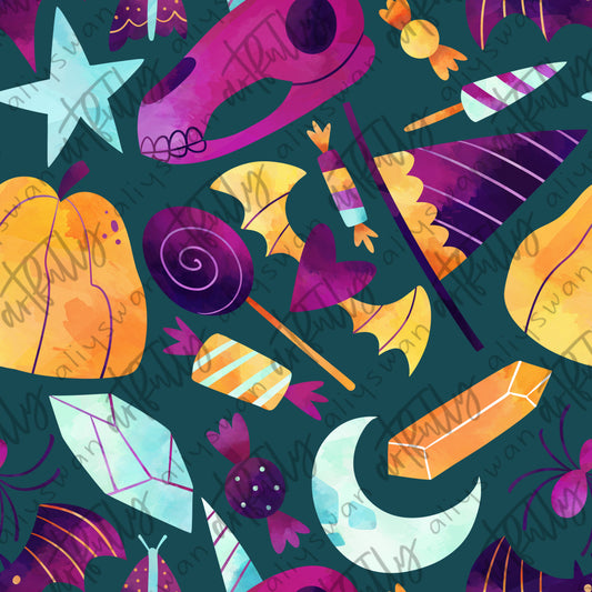 Halloween Coordinate Seamless File - Halloween Unicorns