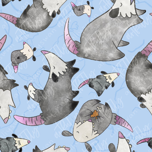 Opossums Seamless File - Blue