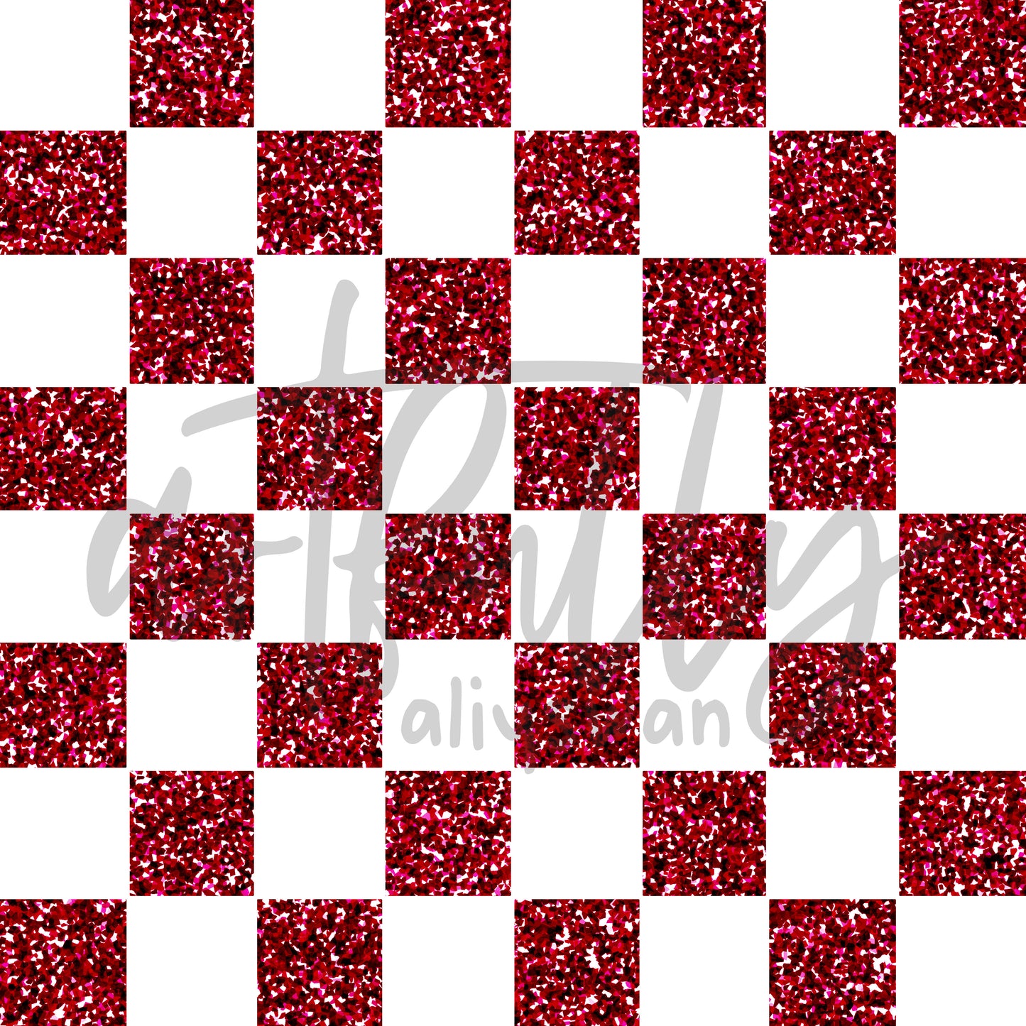 Fourth of July Glitter Seamless File - Red Checkerboard