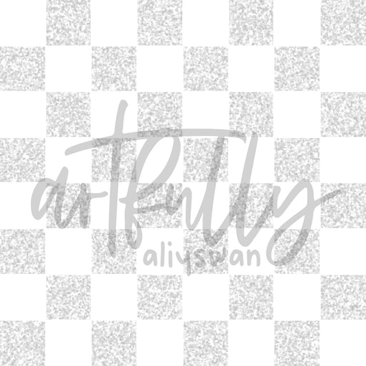 Fourth of July Glitter Seamless File - White Checkerboard