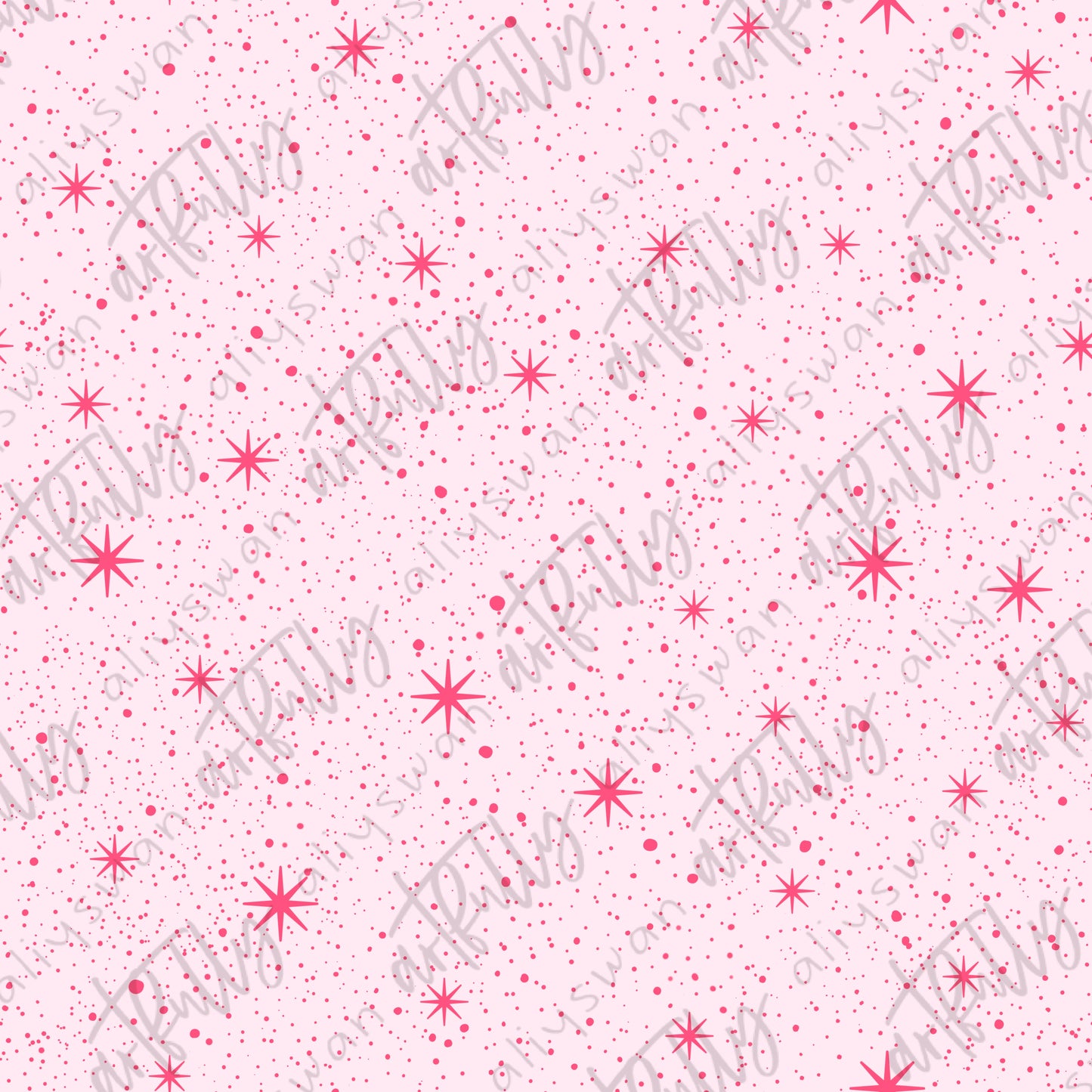Sweet Pink Coordinate Seamless File - Pink/Pink Stars