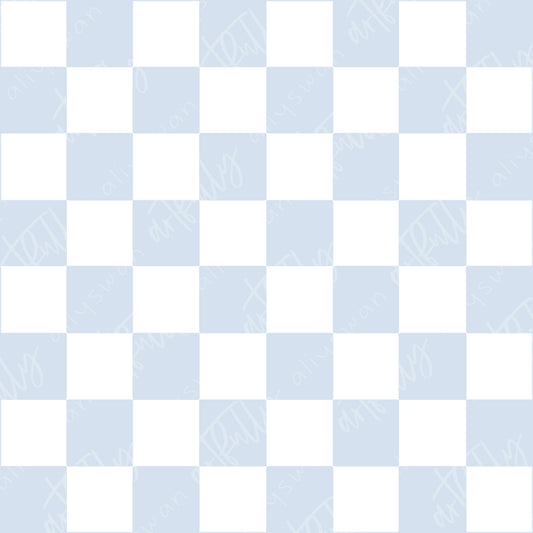 Aussie Dog Seamless File Coordinate - Light Blue Checkerboard