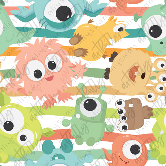Little Monsters Seamless File - Stripes