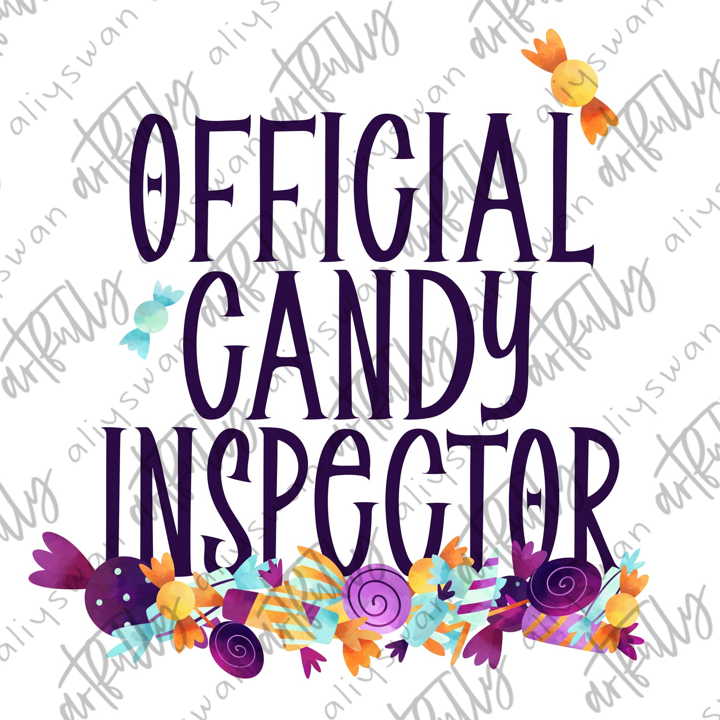 Halloween Unicorns PNG - "Official Candy Inspector"