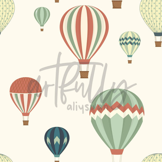 Hot Air Balloon "Vintage Venture" Seamless File