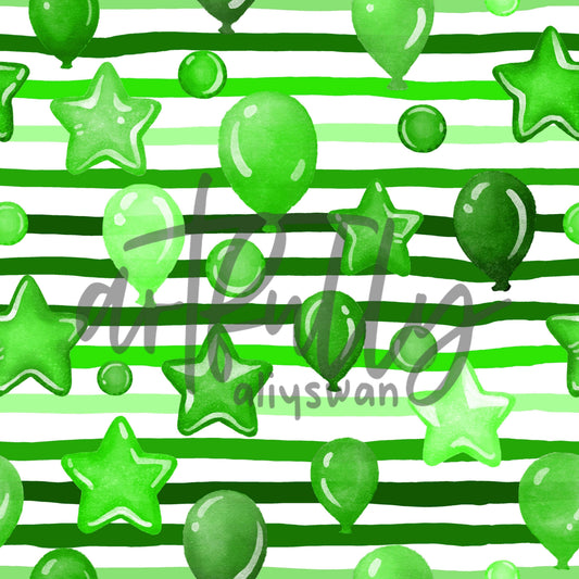 Green Party Balloons Seamless File 3 Pack Bundle