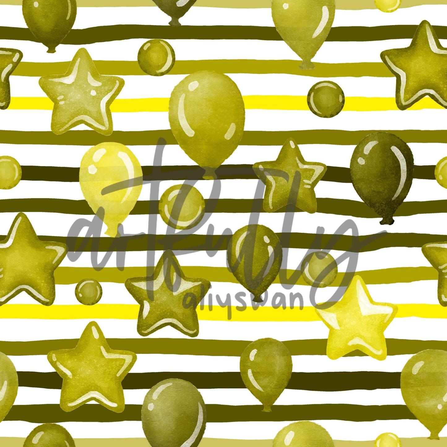 Yellow Party Balloons Seamless File 3 Pack Bundle