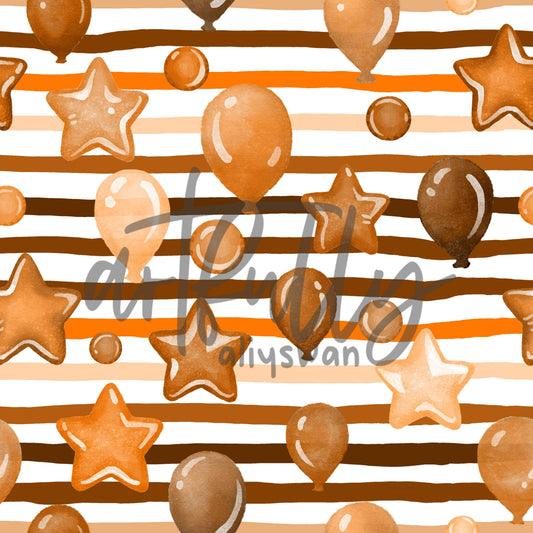 Orange Party Balloons Seamless File 3 Pack Bundle