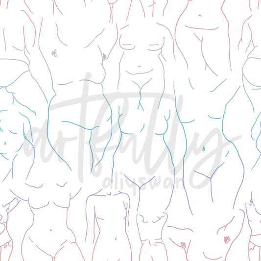"Every Body" Seamless - Rainbow/White