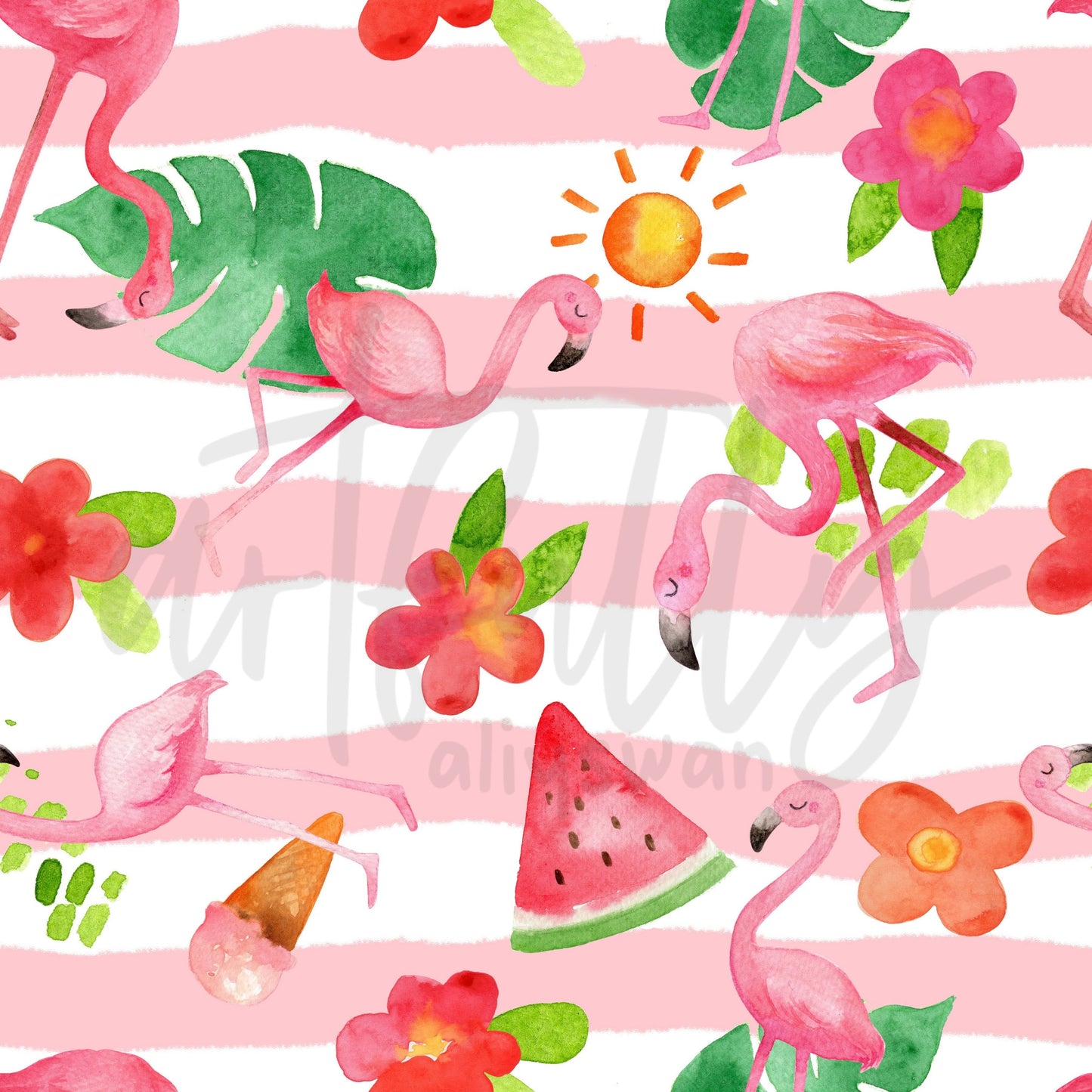 Flamingo Seamless File - Stripes