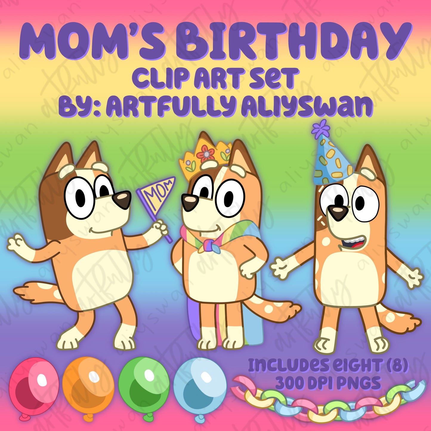 Mom’s Birthday Clip Art Set