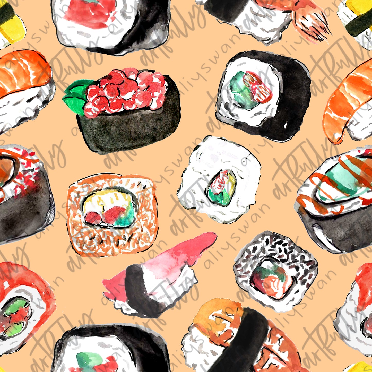 Sushi Seamless File - Orange