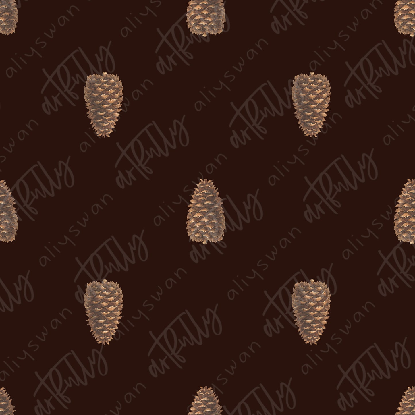 Pinecones Icons Seamless File - Brown
