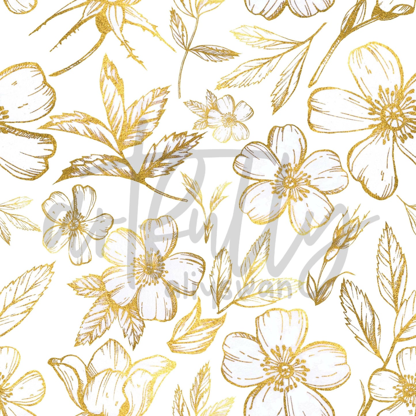 Gold Flowers Seamless File