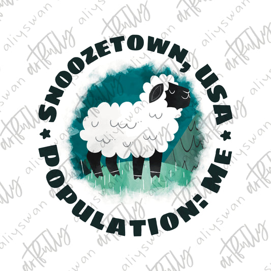 Sleepy Sheep PNG - "Snoozetown, USA”