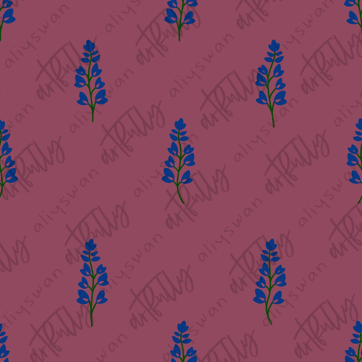 “Teensy” Bluebonnets Seamless File - MULTIPLE OPTIONS