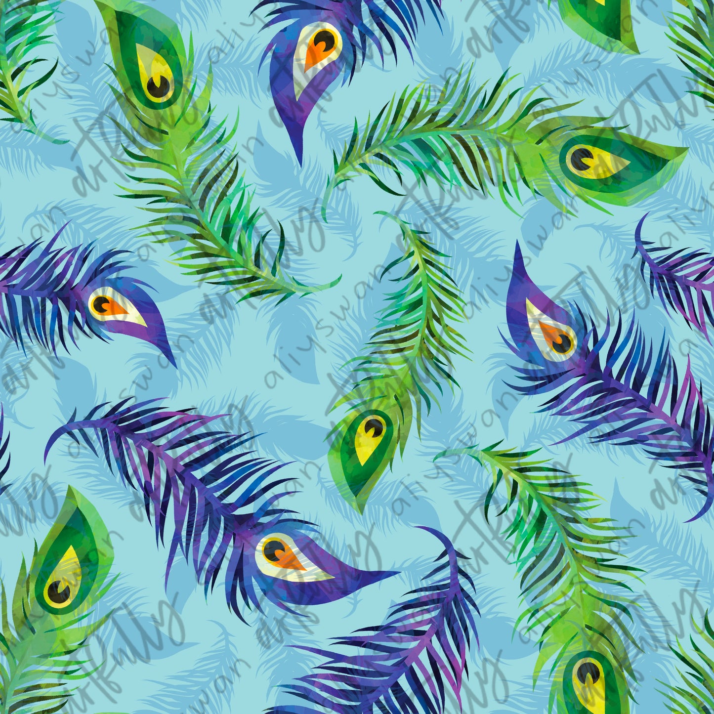Peacocks Coordinate Seamless File - Feathers