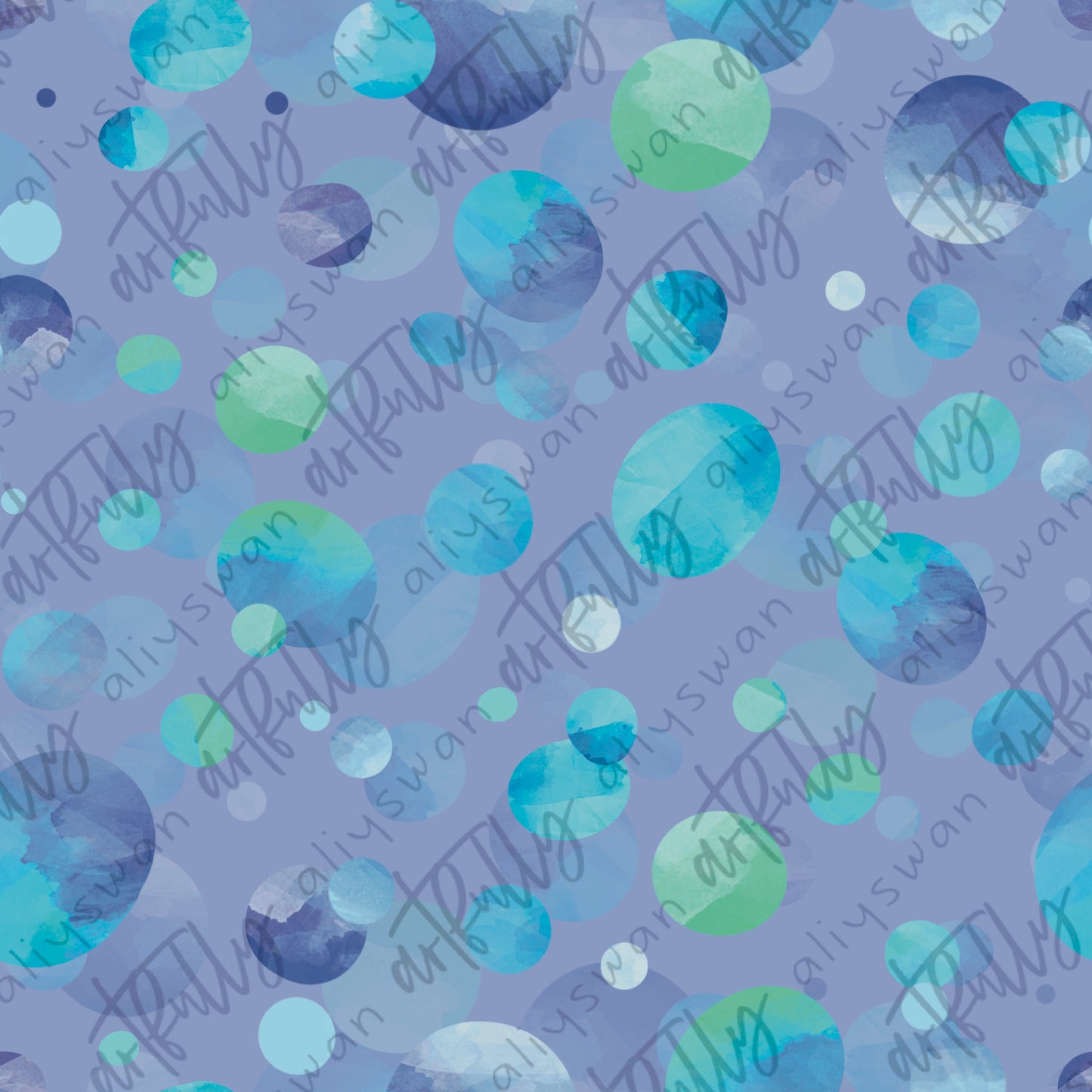 Ocean Mermaids Coordinate Seamless File - Purple Bubbles