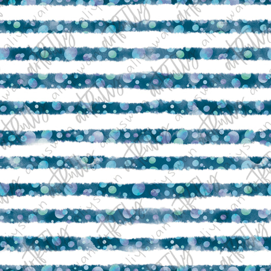 Ocean Mermaids Coordinate Seamless File - Blue Stripes