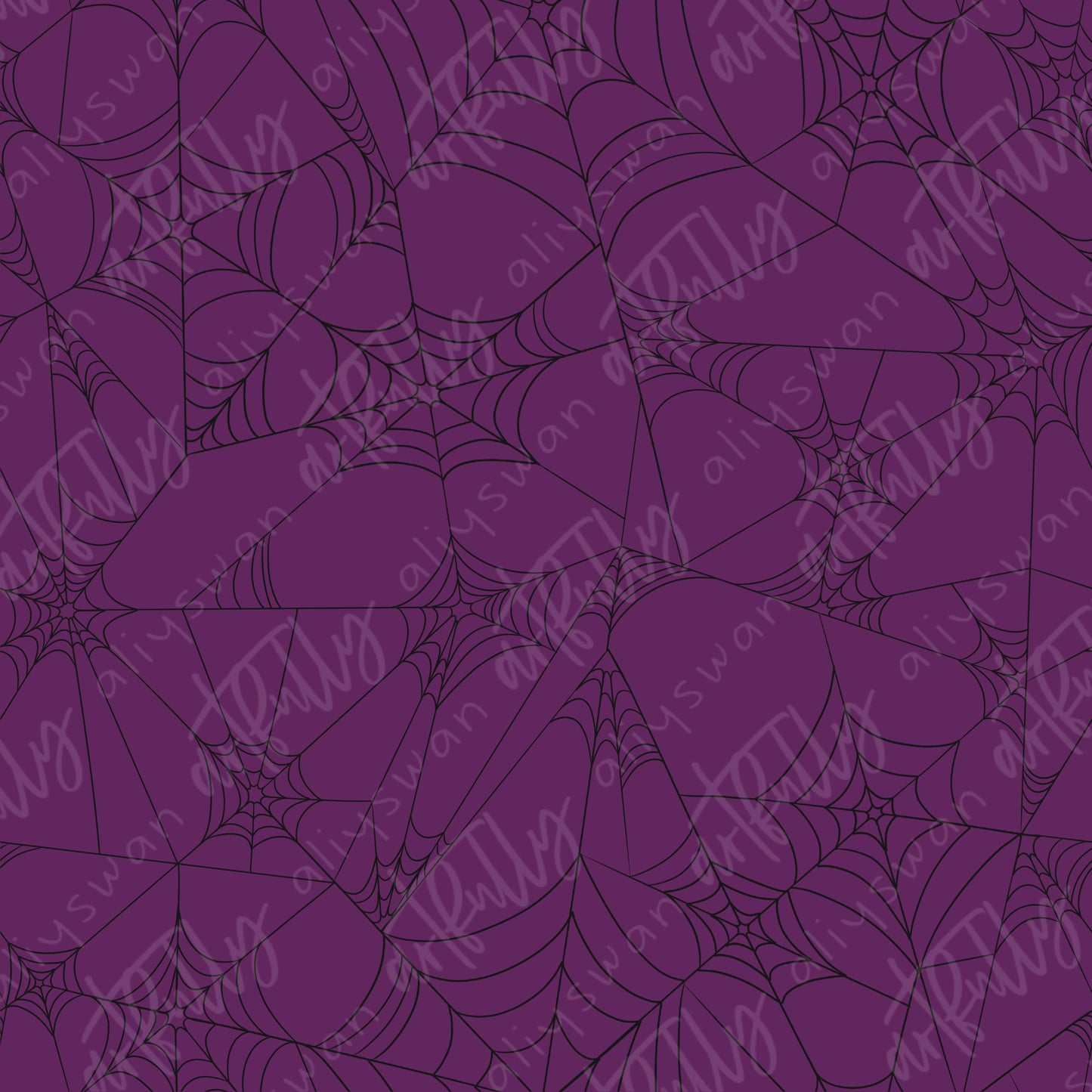 Pinup Halloween Seamless File - Purple Webs Coordinate