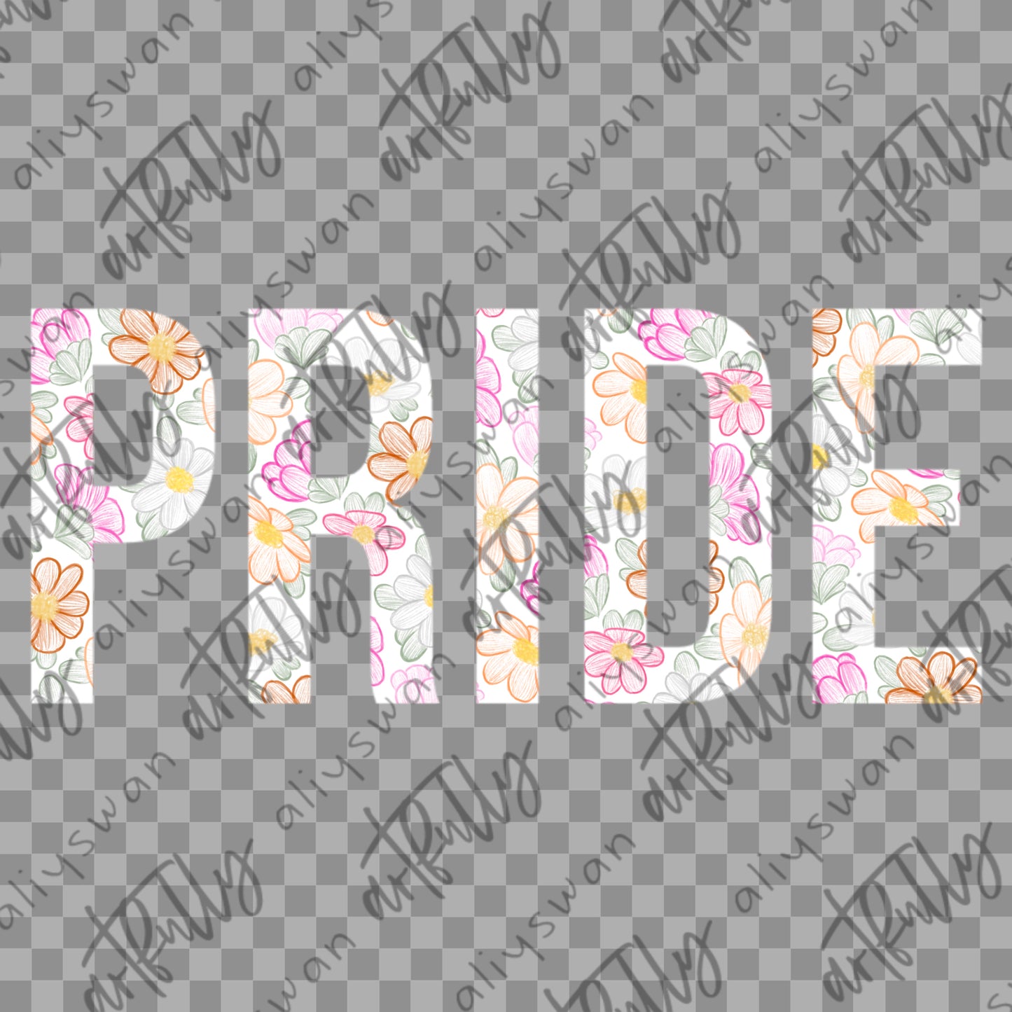 Sketchy PRIDE Flowers PNG - MULTIPLE OPTIONS