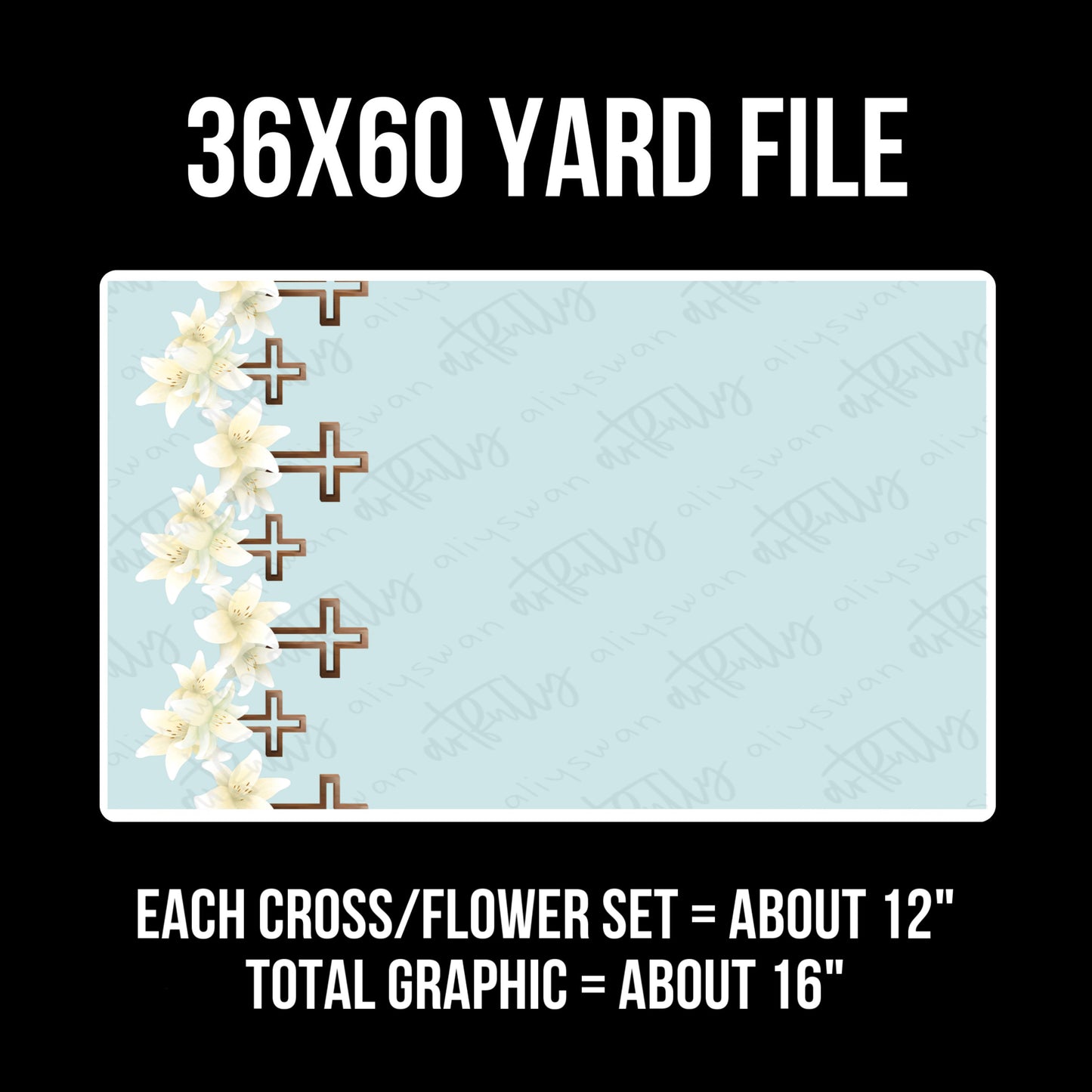 Cross and Lilies YARD File - MULTIPLE OPTIONS