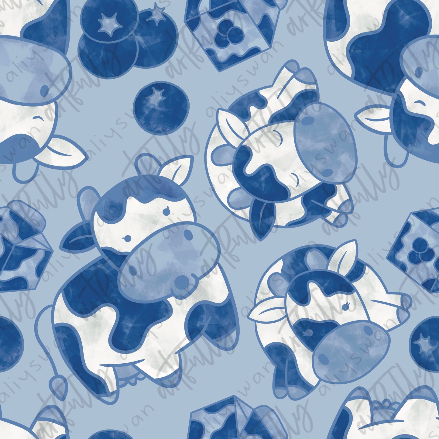 Blueberry Cows Seamless File