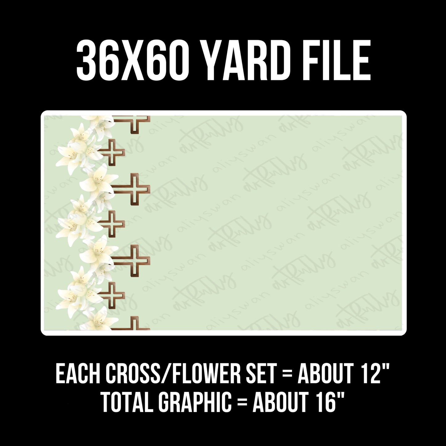 Cross and Lilies YARD File - MULTIPLE OPTIONS