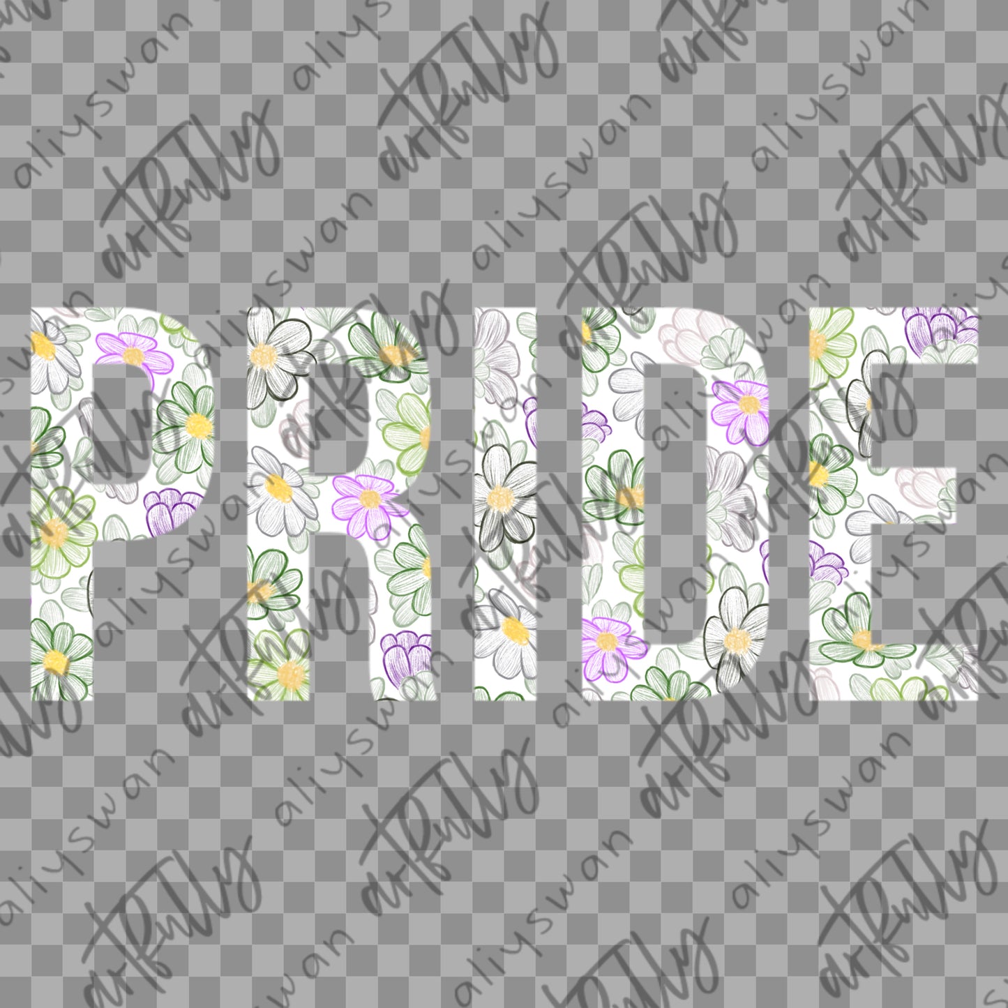 Sketchy PRIDE Flowers PNG - MULTIPLE OPTIONS