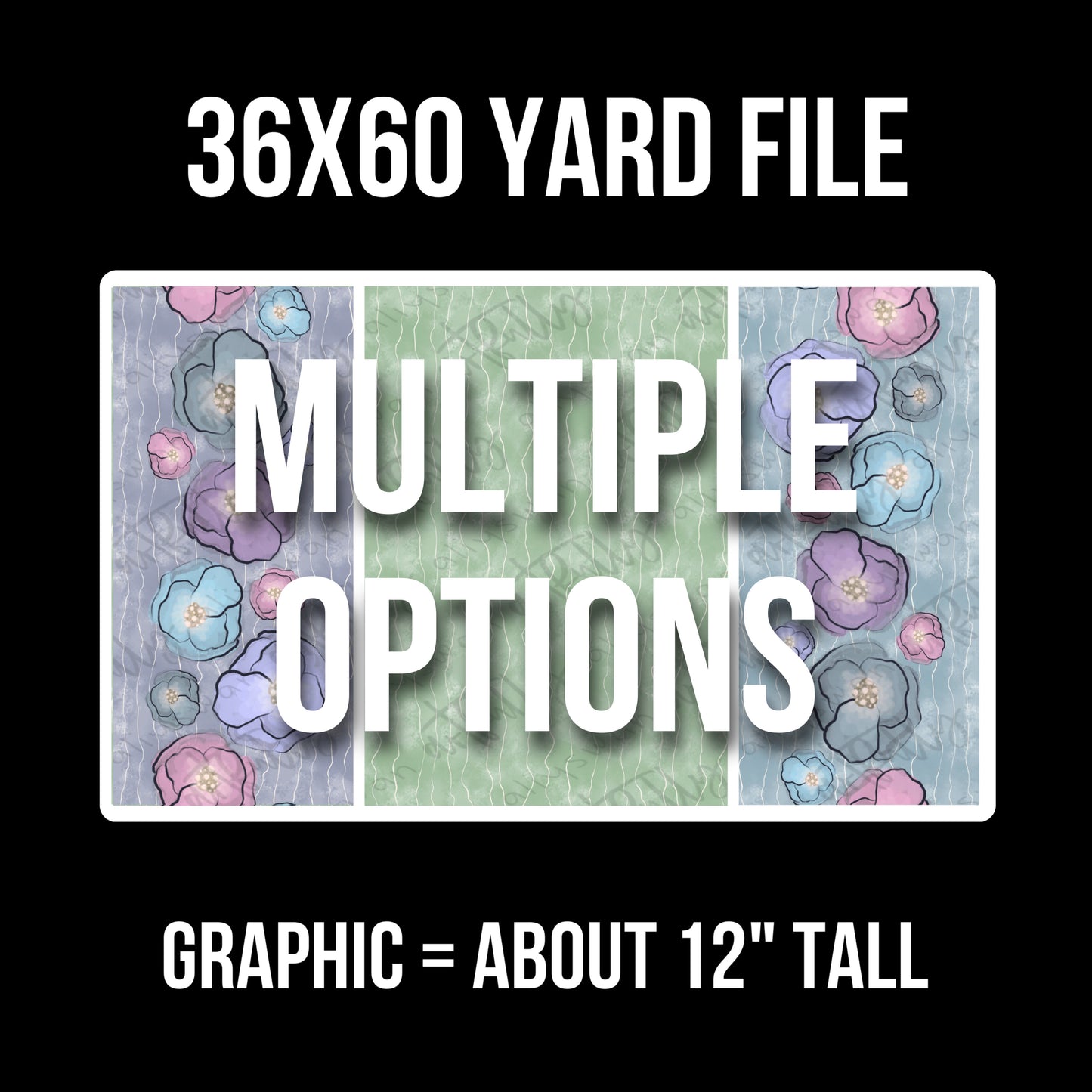 Watercolor Flower YARD File - MULTIPLE OPTIONS