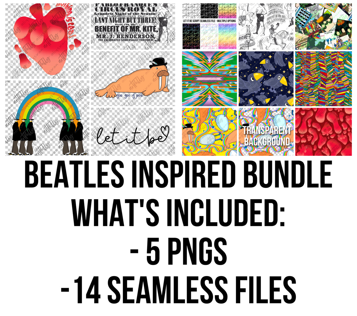 Beatles Inspired Seamless File Bundle