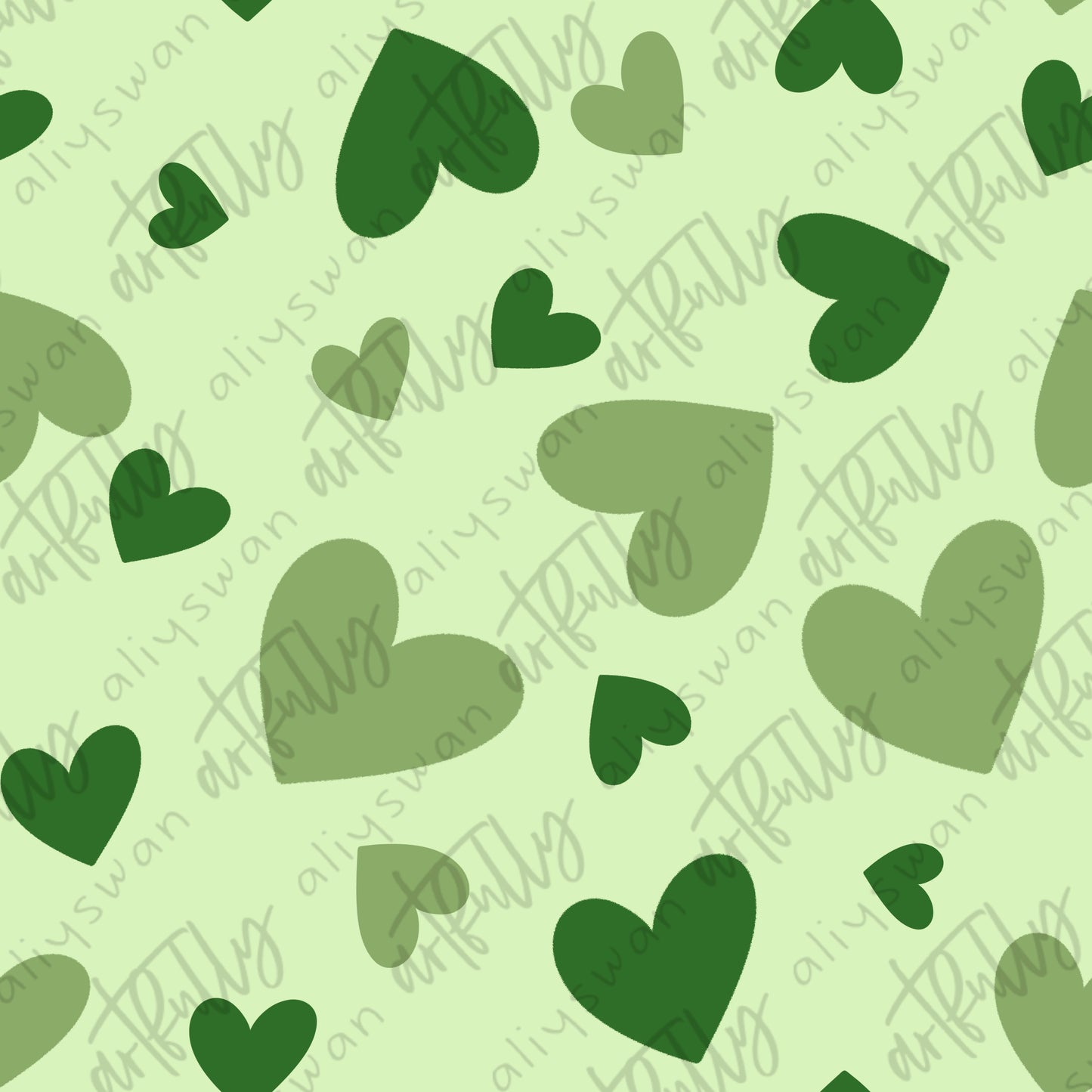 Green Hearts Seamless File - NICU Awareness