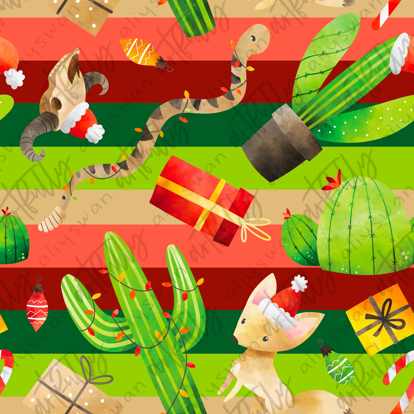 Desert Christmas Seamless File - MULTIPLE OPTIONS
