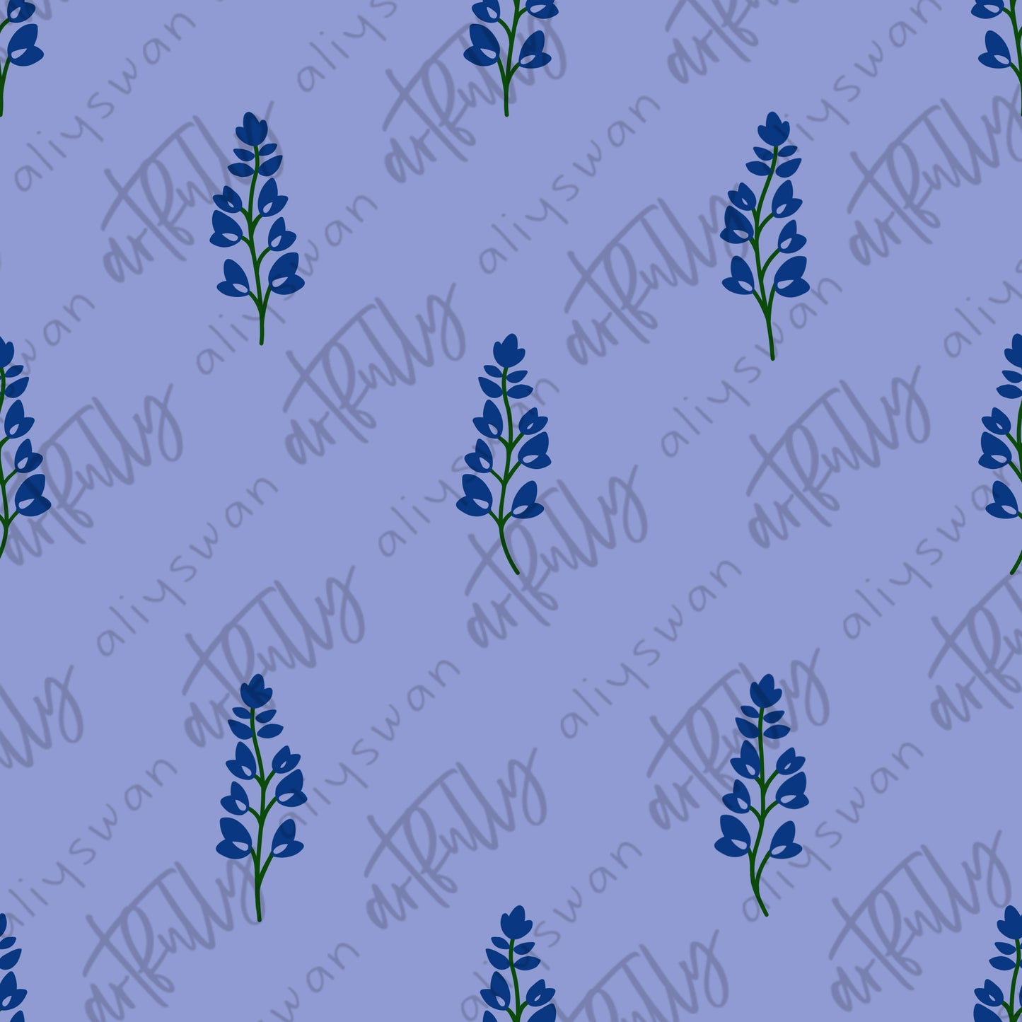 “Teensy” Bluebonnets Seamless File - MULTIPLE OPTIONS