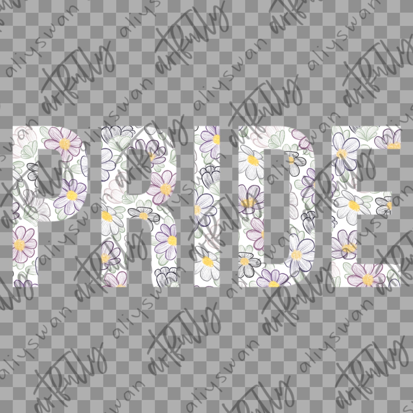 Sketchy PRIDE Flowers PNG - MULTIPLE OPTIONS