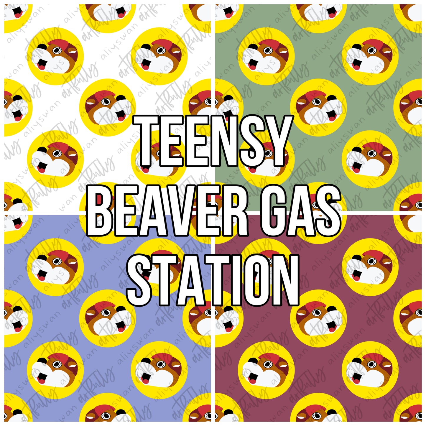 “Teensy” Beaver Gas Station Seamless File - MULTIPLE OPTIONS