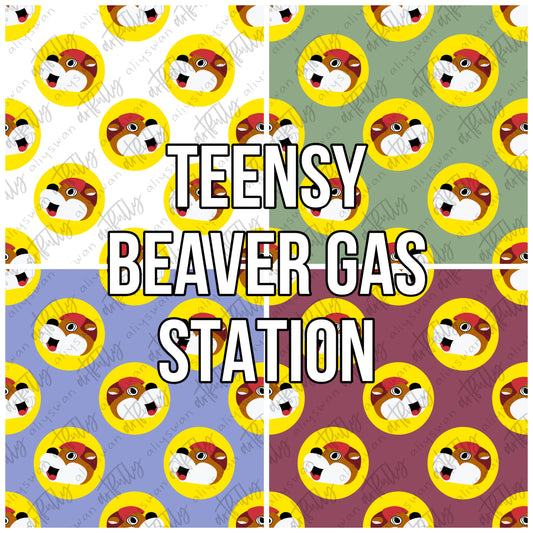 “Teensy” Beaver Gas Station Seamless File - MULTIPLE OPTIONS