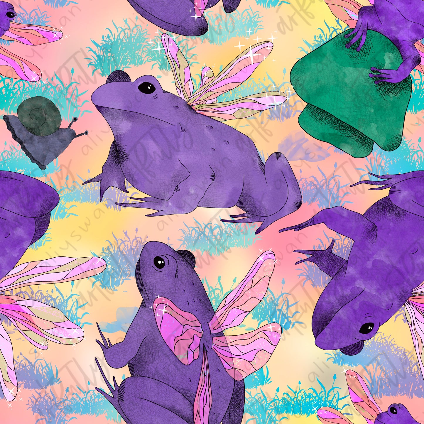 Fairy Frogs Seamless File - Real Trippy