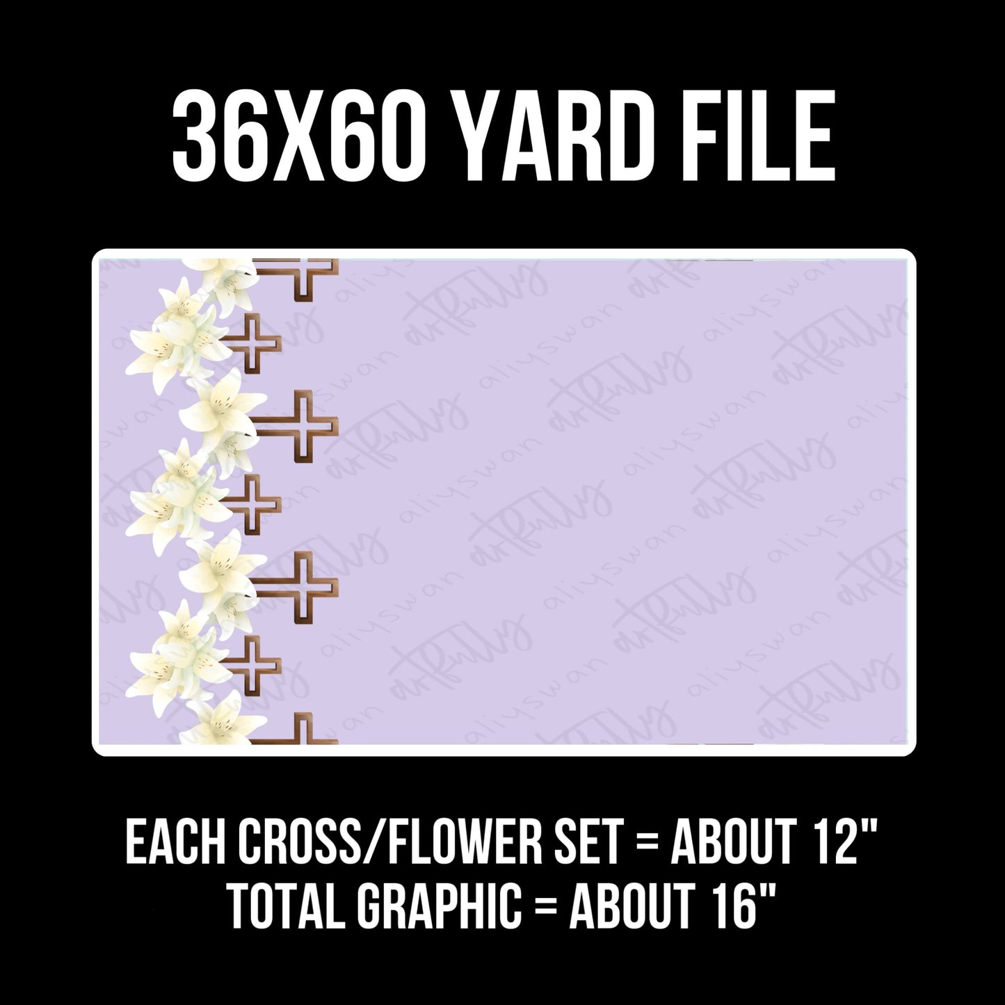 Cross and Lilies YARD File - MULTIPLE OPTIONS