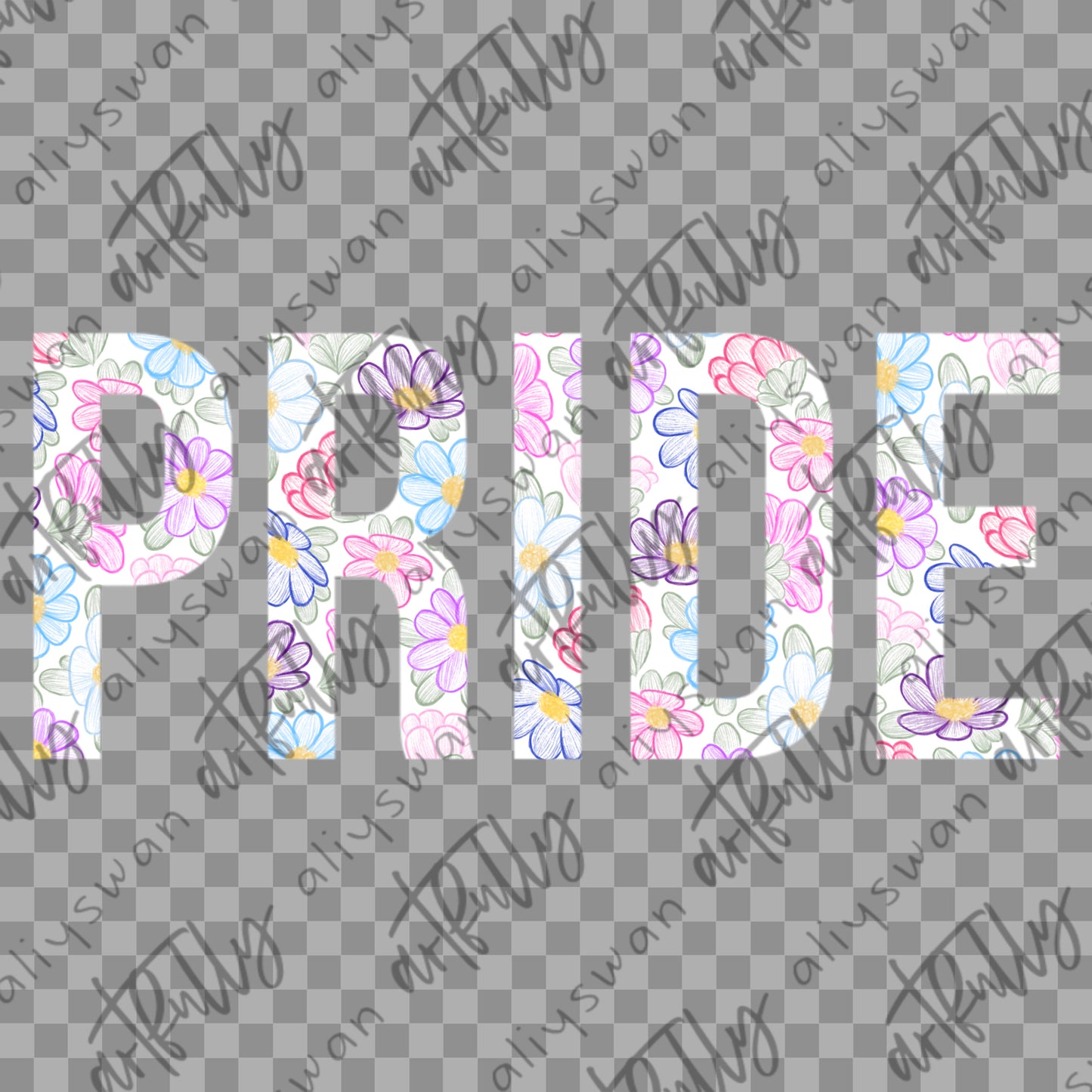 Sketchy PRIDE Flowers PNG - MULTIPLE OPTIONS