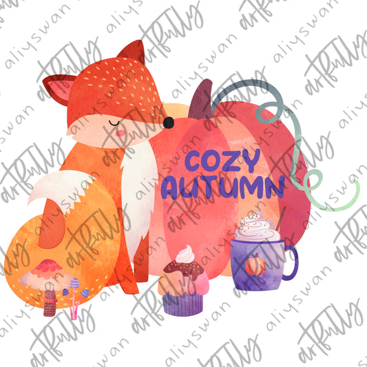 Cozy Autumn PNG - Fox