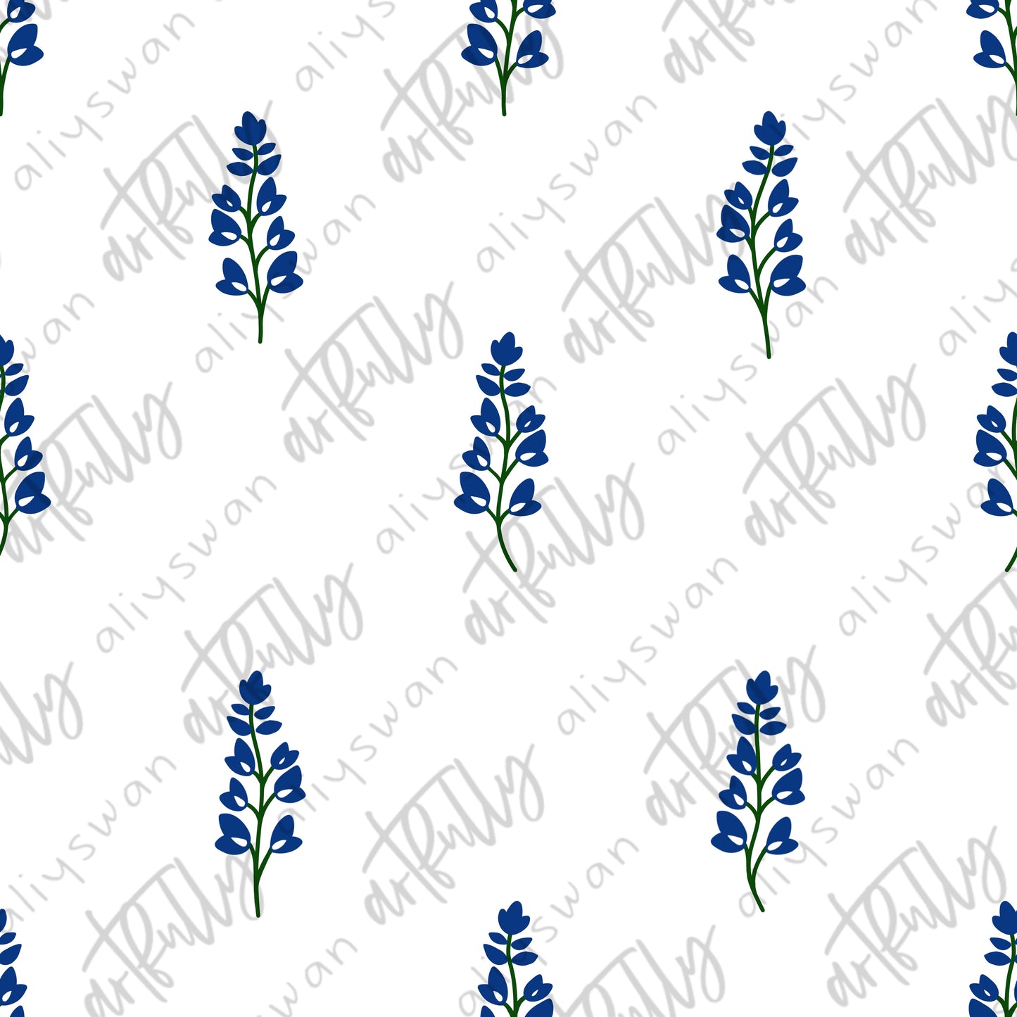 “Teensy” Bluebonnets Seamless File - MULTIPLE OPTIONS