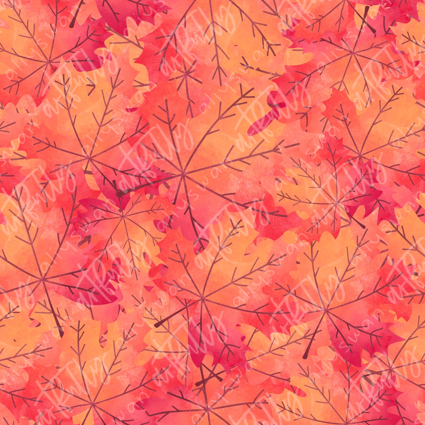 Cozy Autumn Coordinate Seamless File - Full Leaves