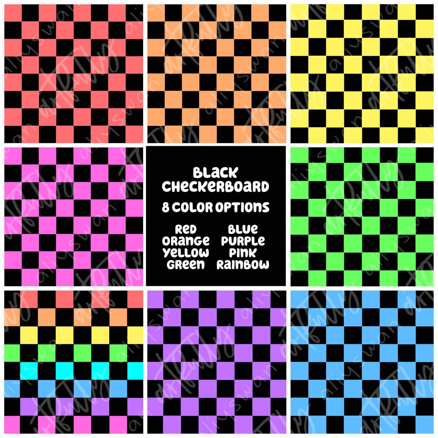 Black Checkerboard Coordinate - Multiple Options