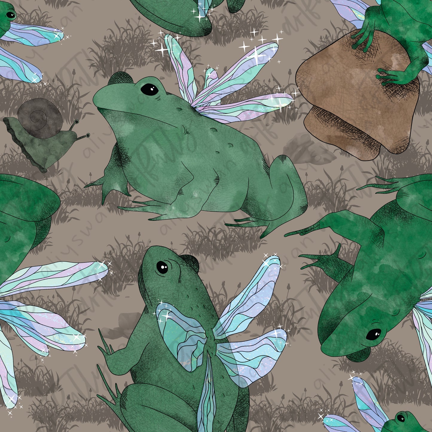 Fairy Frogs Seamless File - Real Real