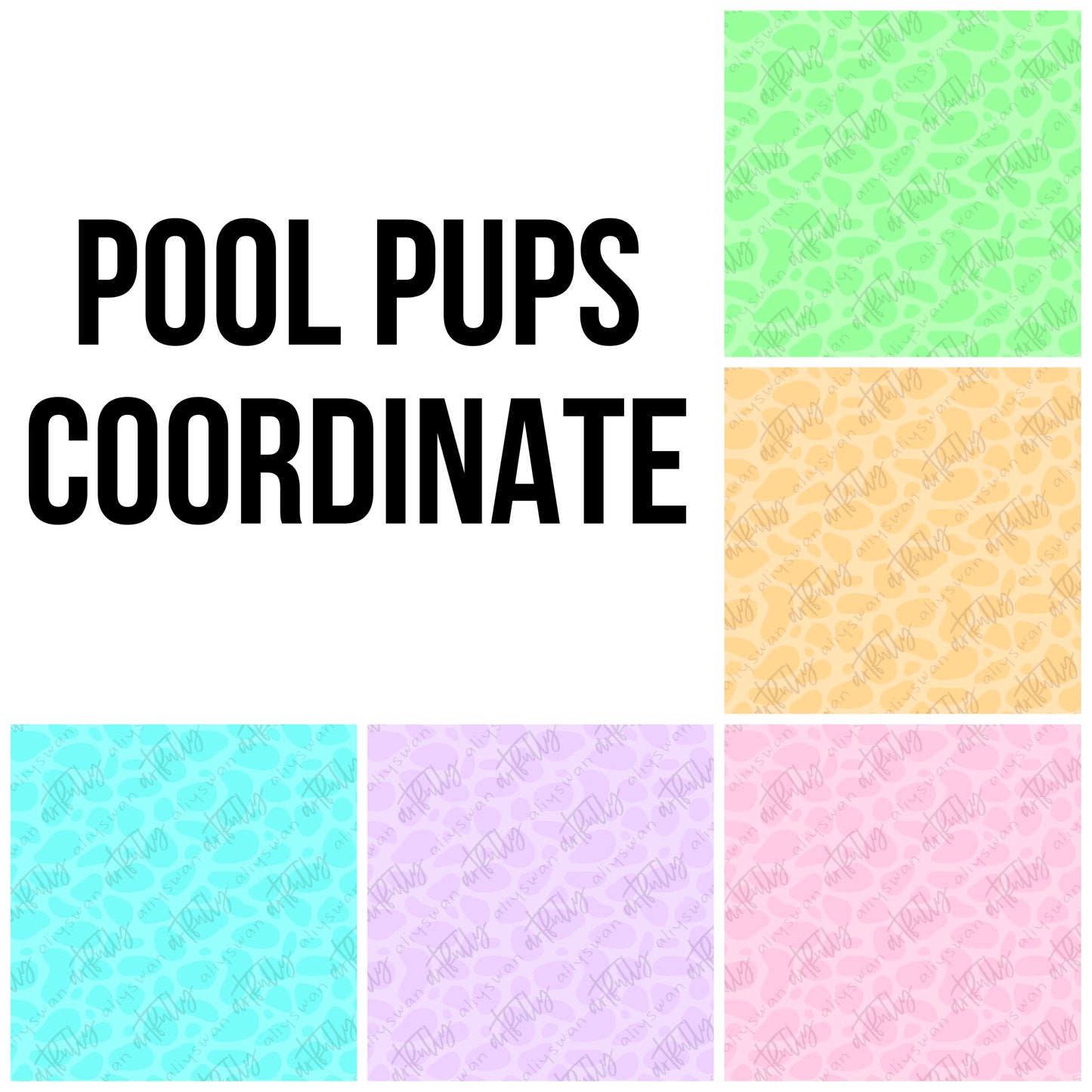 Coordinate POOL PUPS Seamless File - MULTIPLE OPTIONS